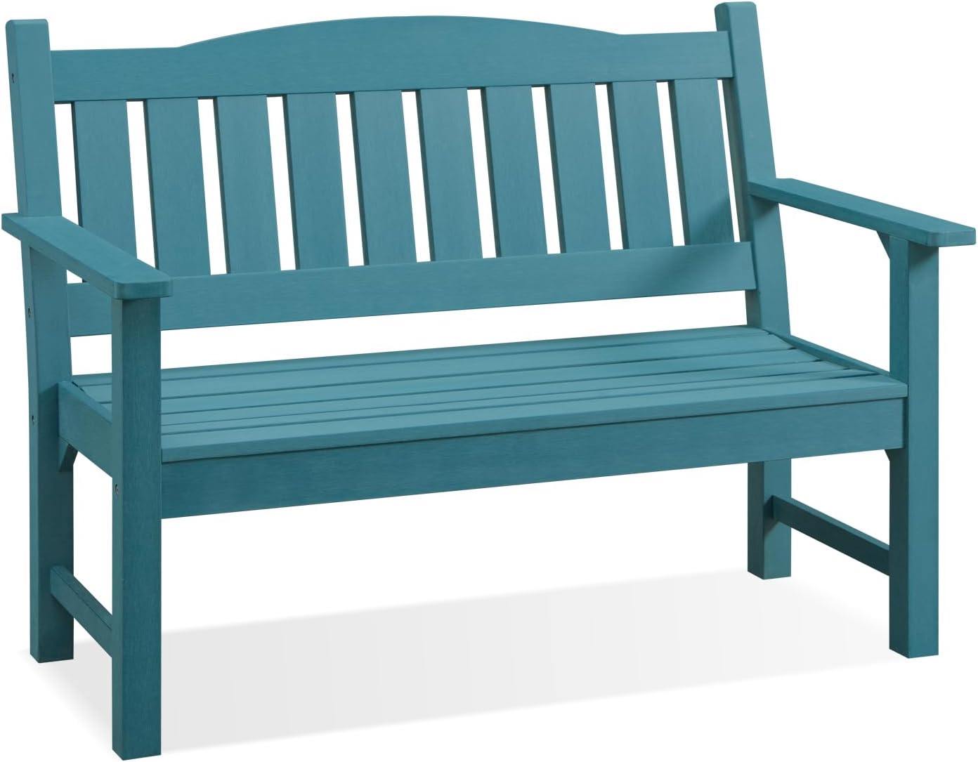 Psilvam 2-Person Outdoor Memorial Bench, All-Weather Poly Lumber Garden Bench, Rot-Resistant Outdoor Patio Bench for Park,Porch,and Church (Blue)