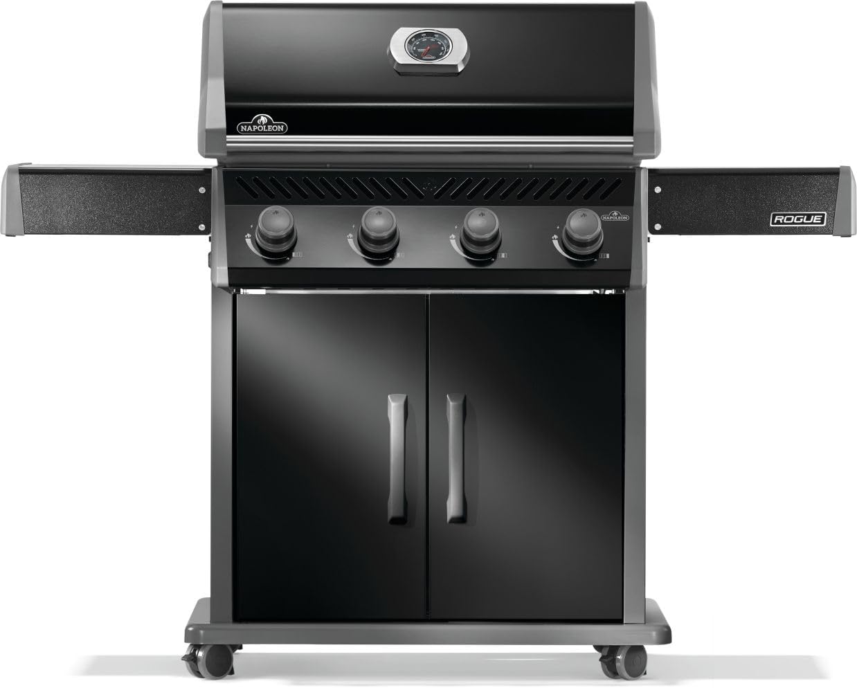Napoleon Rogue 525 Natural Gas Grill, Black, Durable 4-Burner Cooking Surface