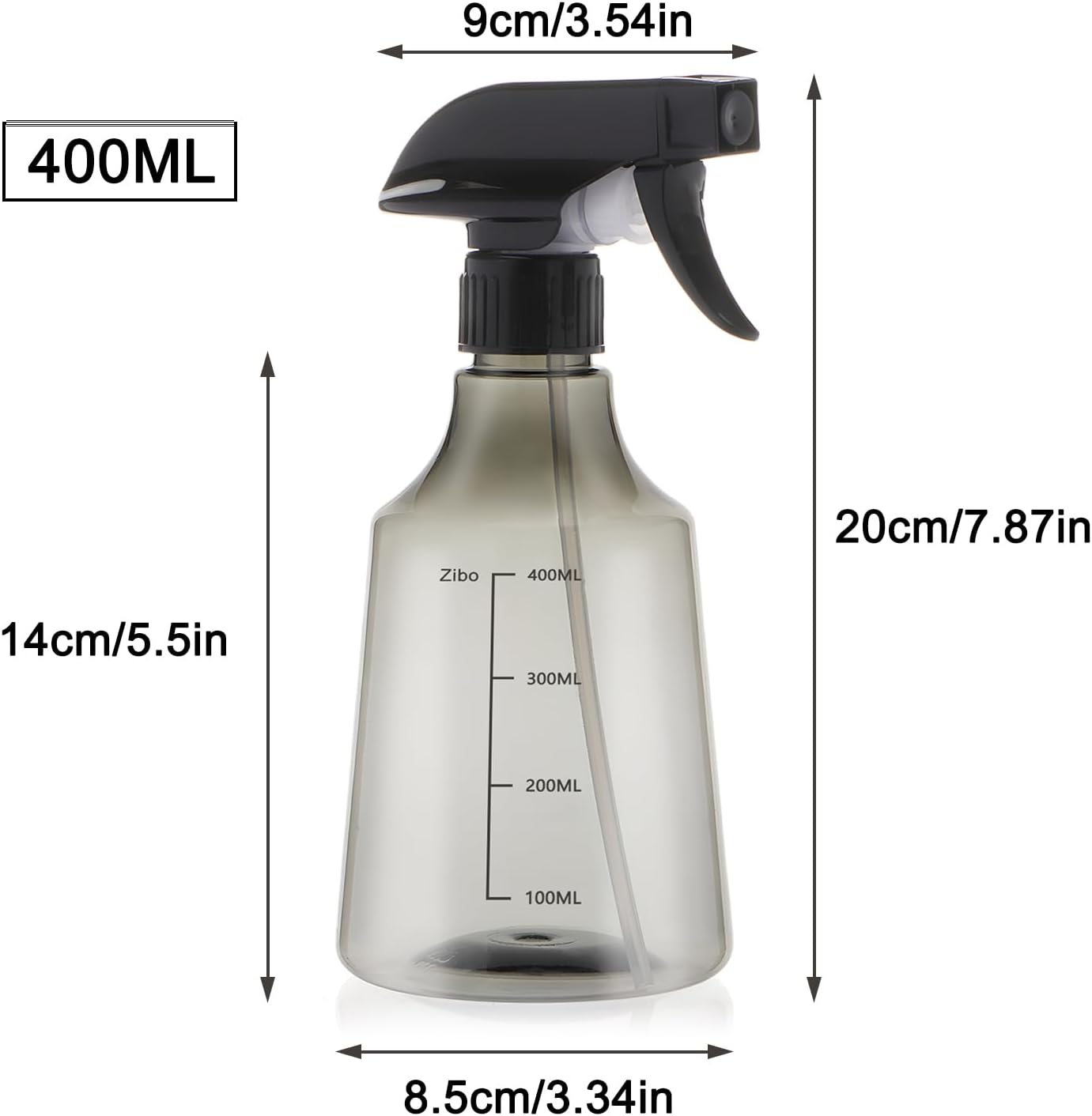 driew Plant Mister Spray Bottle, 2 Pack 13.6oz 400ML Plant Mister Water Spray Bottle with Scale for Plants Misting Bottle Water Fine Mist,Grey