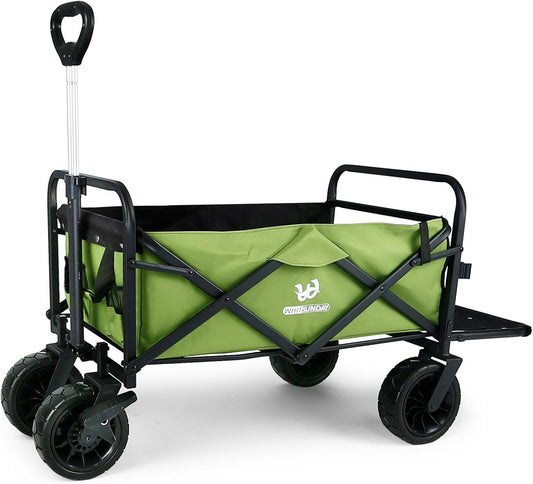 Whitsunday Collapsible Wagon with Tailgate for Camping Outdoor (Green, No Table)