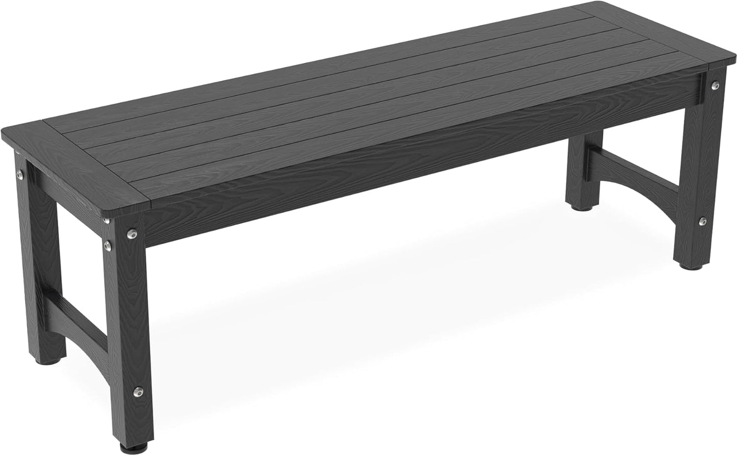 51" HIPS Outdoor Bench Weatherproof,All-Weather 2-Person Patio Dining Bench Holds up to 800LBS,Poly Lumber Garden Bench,Never Rot or Fade, Park Bench with Wood Grains for Porch, Garden, Deck, Entryway