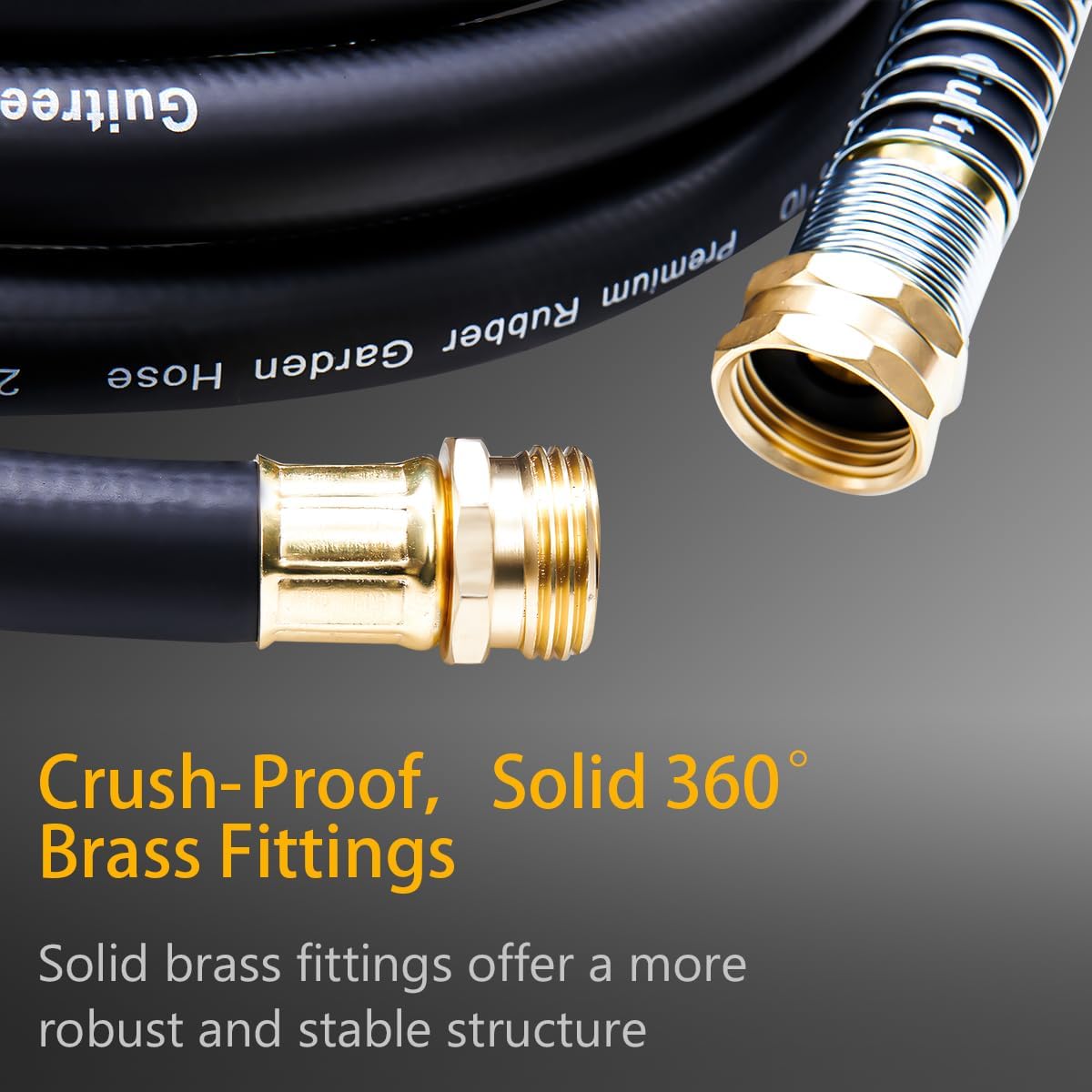 Leader Garden Hose 15ft x 5/8", Heavy Duty Short Water Hose, Female to Female Fittings, Five Layered Braiding for Durability, 1000PSI Burst, 200PSI Working (Black)