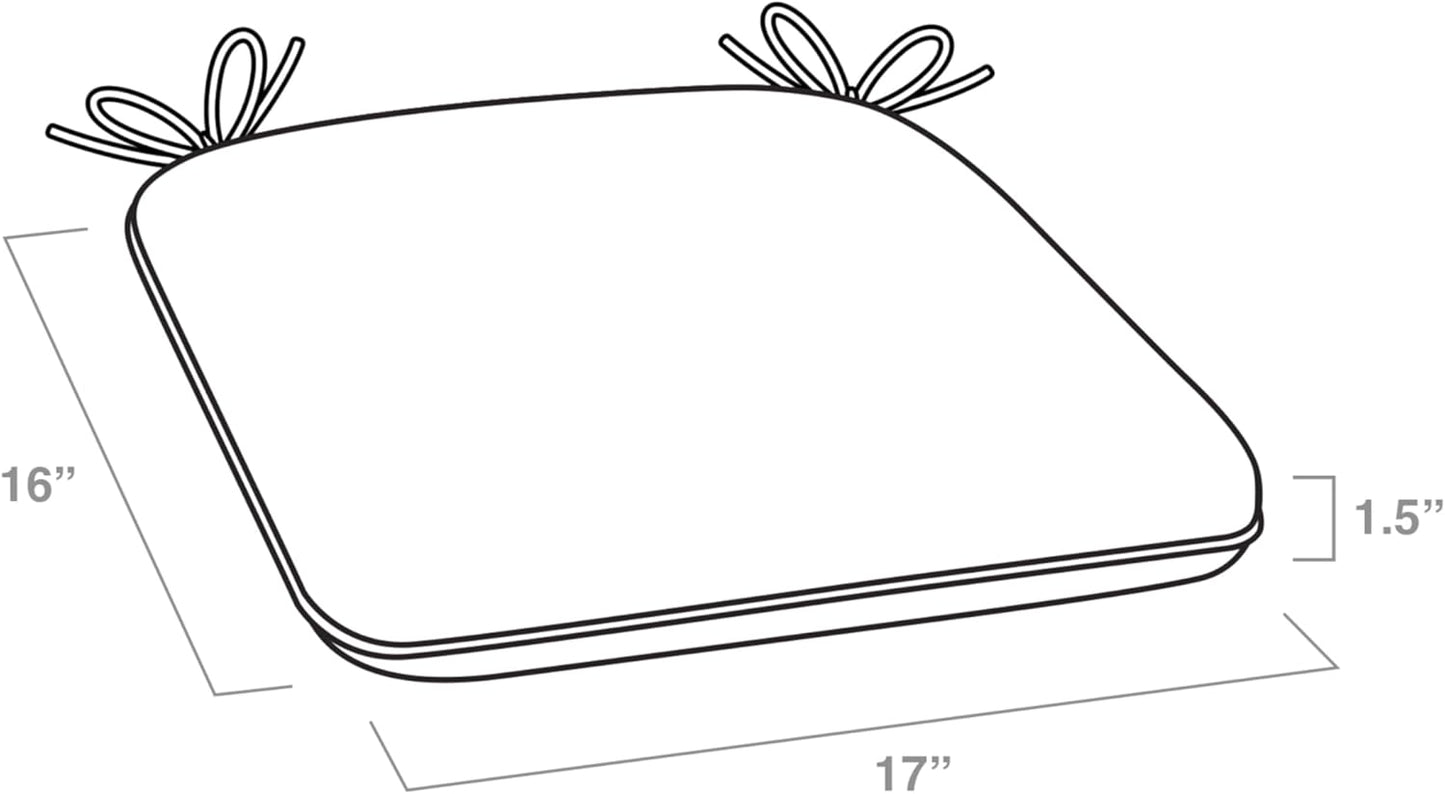 Arden Indoor/Outdoor Foam Seat Pad, 2 Pack, 17 x 16, Patio Cushion, Water Repellent, Fade Resistant, Foam Cushion Clark Blue