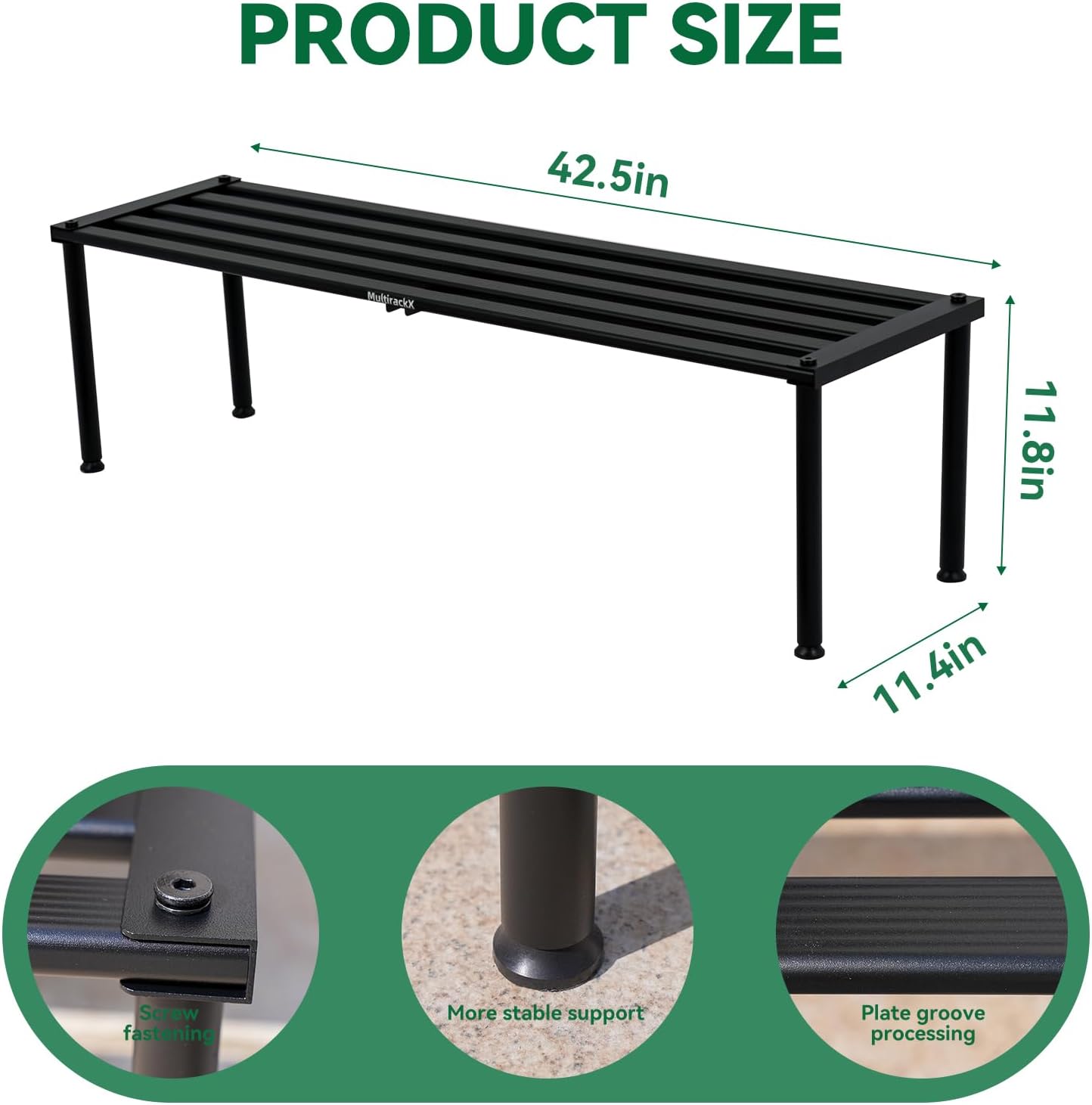 Metal Plant Stand, Rust-proof Aluminum Display Rack, Plants Display Stands Decoration Racks for Living Room Garden Balcony Patio (Black, 41.3Inch Tall)