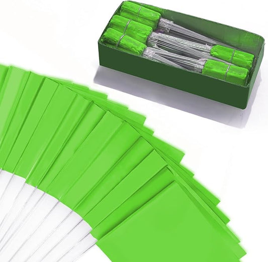 Zozen Marking Flags, Green Color | 1000 Pcs | 15x4x5 Inch, Yard Flags for Lawn & Irrigation & Landscape & Sprinkler & Survey & Dog Training.