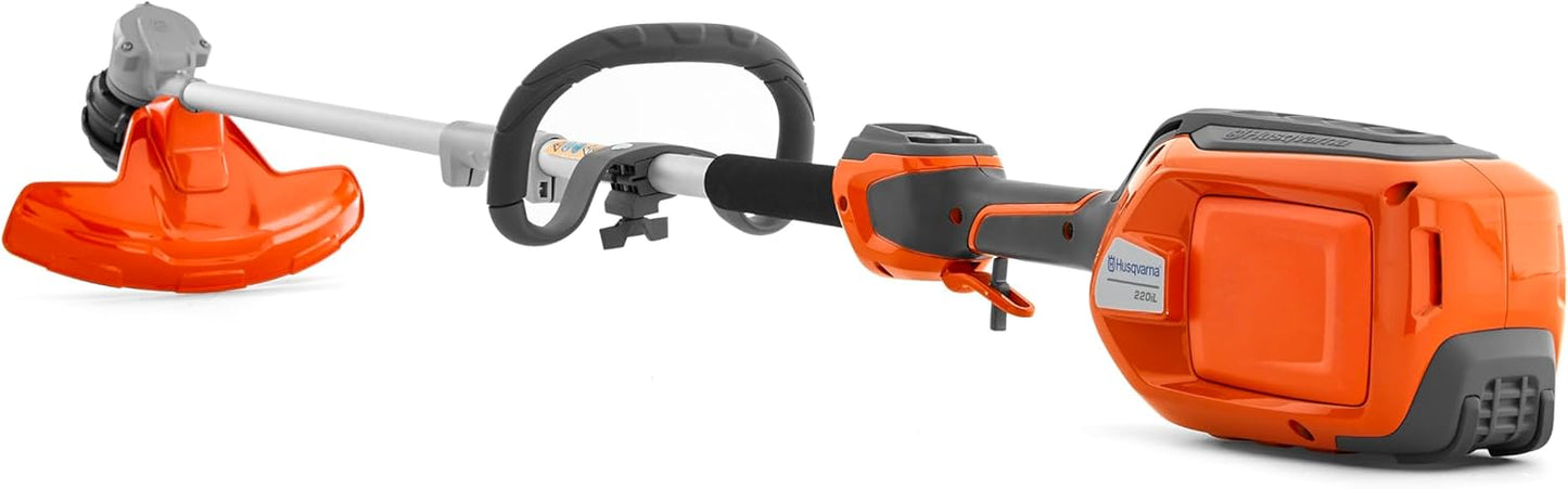 Husqvarna 220iL Cordless String Trimmer with 4 Ah Battery and Charger, 16-Inch Straight Shaft Electric Weed Eater with Dual-Direction Trimmer Head to Change Cutting Direction