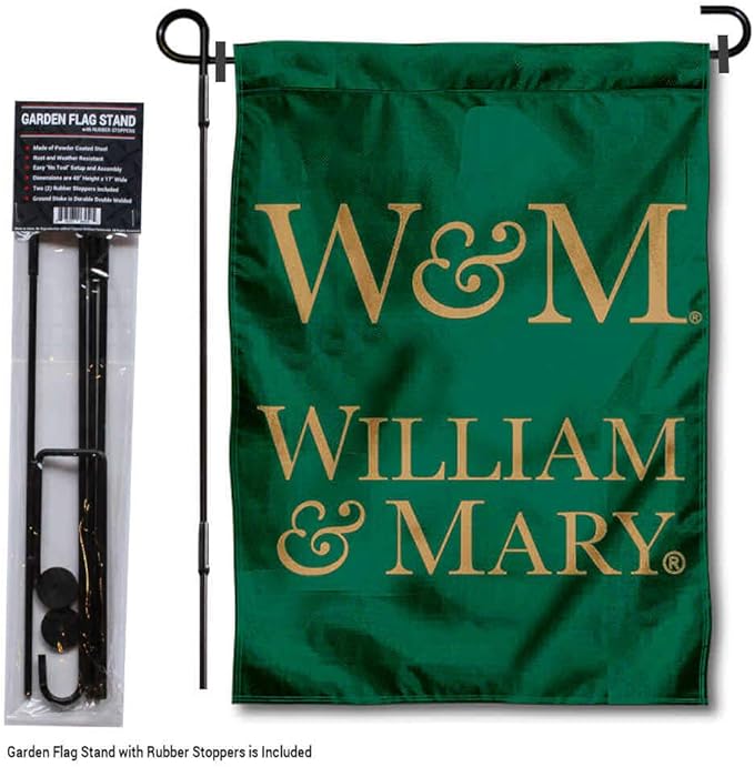 College Flags & Banners Co. William & Mary Tribe Garden Flag with Stand Holder