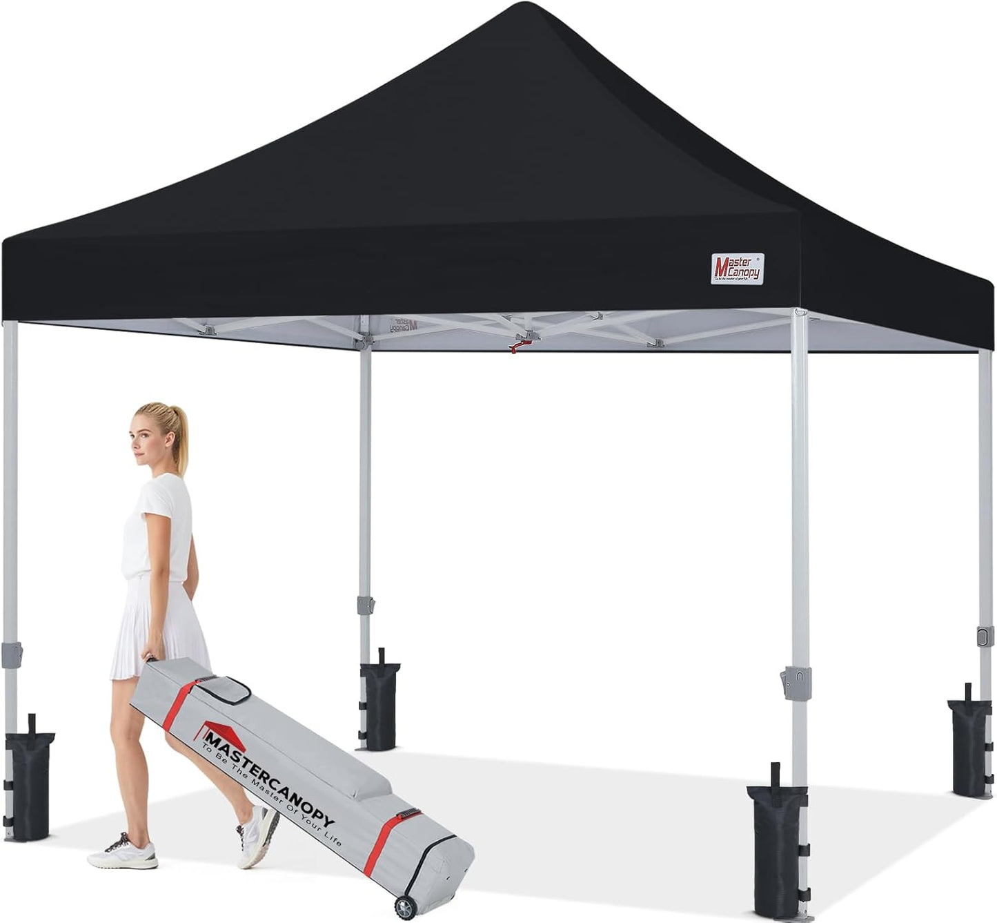 MASTERCANOPY Pop Up Canopy Tent Commercial Grade 10x10 Instant Shelter (Black)
