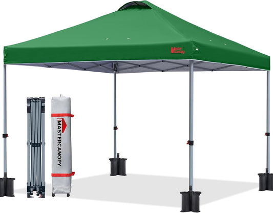 MASTERCANOPY Durable Pop-up Canopy Tent with Roller Bag (10x10, Forest Green)