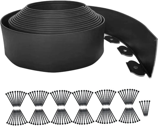 Landscape Edging 82FT,Garden Edging Borders Black [Extra Tall 4IN High] with 125pcs Plastic Stakes, Lawn Edging Flexible DIY Fence for Landscaping,Flower Bed,Grass,Gravel,Tree Surrounding