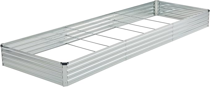 12x4x1ft Galvanized Raised Garden Bed,Outdoor Planter Box Metal Patio Kit Planting Bed for Vegetables Flowers Herb,Silver