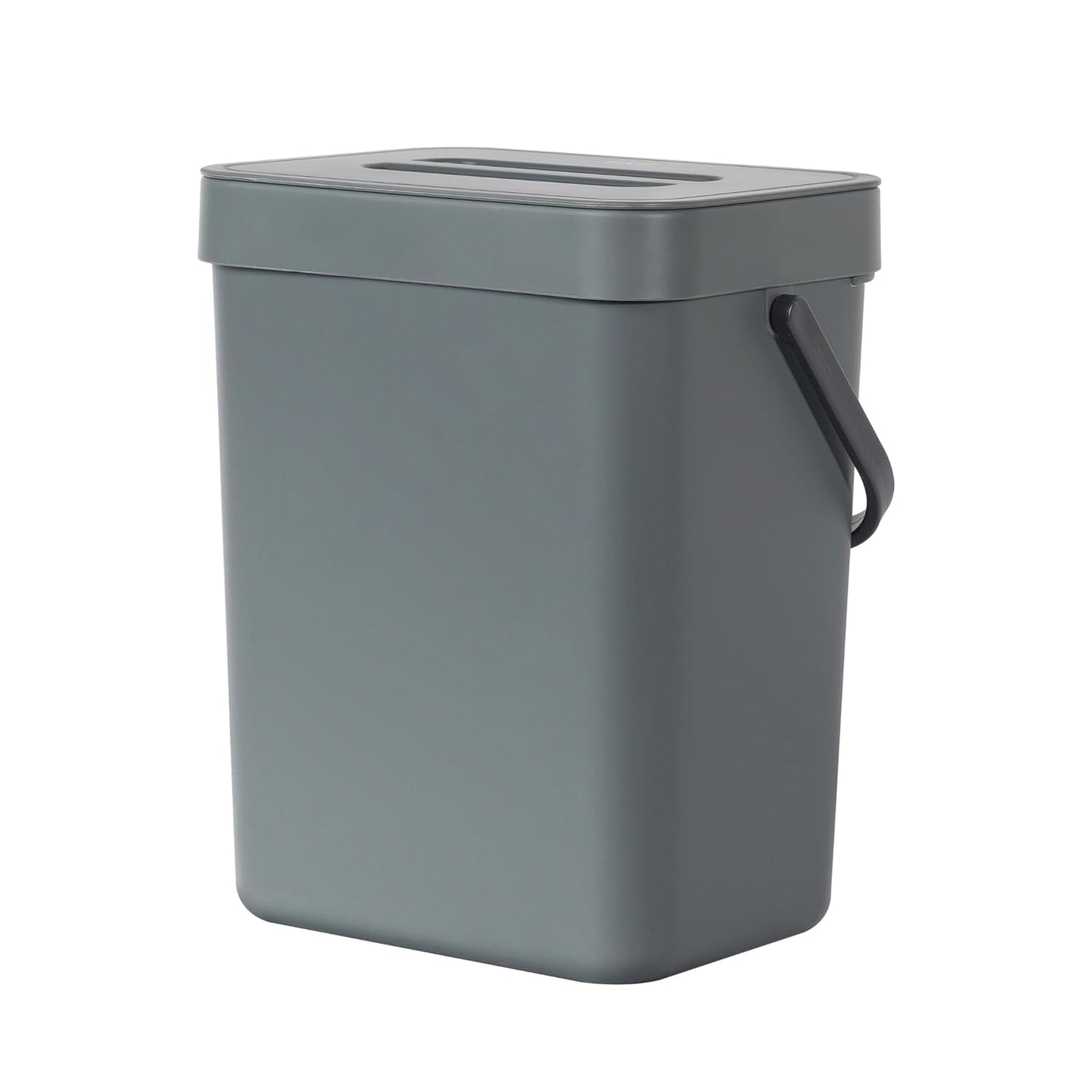 EKO Puro Mini Wall-Mounted Kitchen Trash Can with Lid Food Waste Caddy, 0.79 Gal / 3L (Grey)
