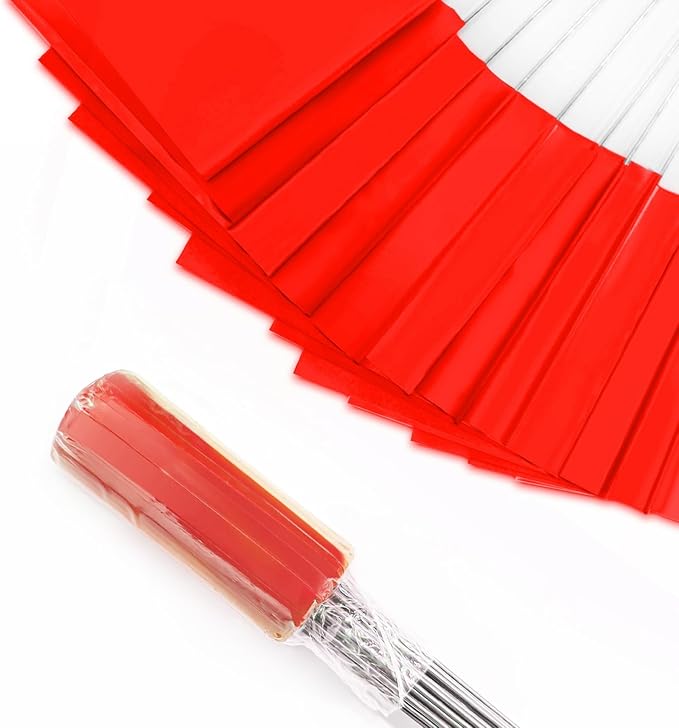 Zozen 50Pack Red Marking Flags, Writable/15x4x5 Inch, Yard Flags for Lawn & Irrigation & Landscape & Sprinkler & Survey & Dog Training.