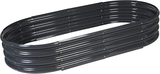 Raised Garden Bed Galvanized Planter Box Outdoor, Rot-Resistant Metal Garden Bed Planter for Vegetables Flower Herb (6.5ft, Grey)