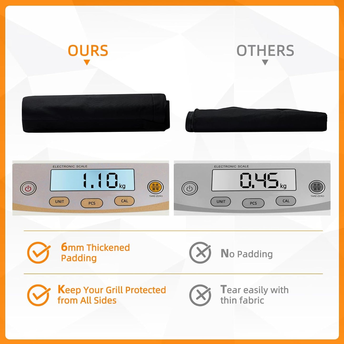 NOELIFE Grill Carry Bag for Cuisinart CGG-306 Chef's Style Tabletop Grill, Padded Portable Case with Pockets for Small Propane Cylinders & Outdoor Griddle Accessories, Water-Resistant (Bag Only)