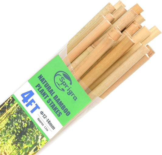 30pcs Bamboo Stakes 4FT, Garden Stakes 48 inch Multi-Purpose, Plant Stakes for Tomatoes, Beans, Cucumbers, Peppers, Flowers, Potted, Maintain The Plant Posture, Strengthen and Stem
