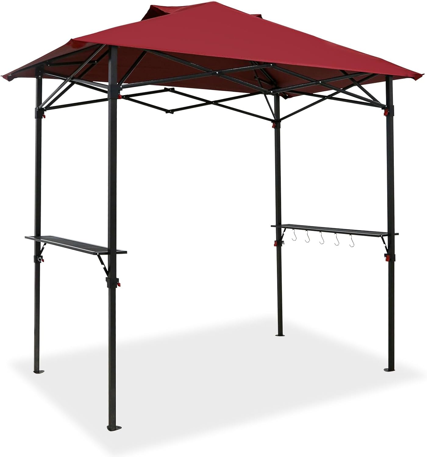 COOS BAY 8x5 Pop up Grill Gazebo Portable BBQ Gazebo Canopy Tent with Carry Bag, Outdoor Barbeque Shelter, Red