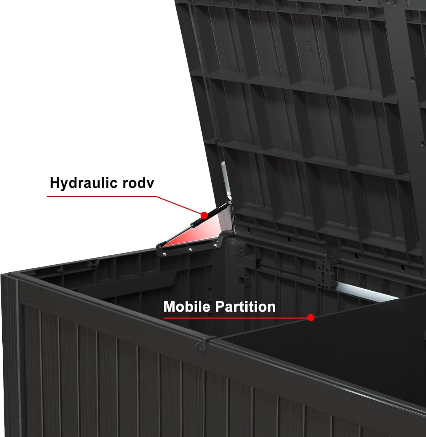 150 Gallon Resin Outdoor Deck Box Waterproof Patio Furniture, Garden Tools, Cushions, Pool Accessories Outside Storage (Black, 150 Gallon)