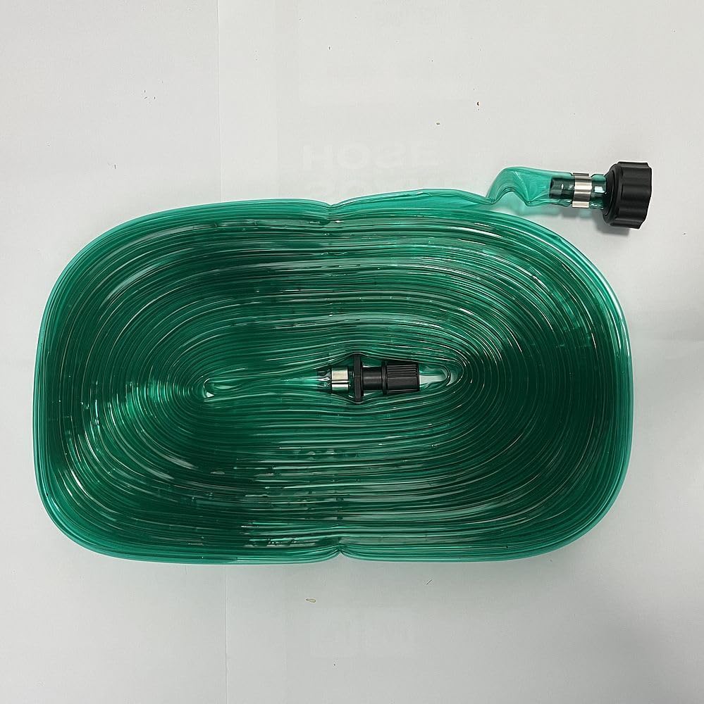 PVC Flat Soaker Hose drip Garden Vegetable Water Hose Irrigation Spray Hose Double Connector with Holes (50FT)