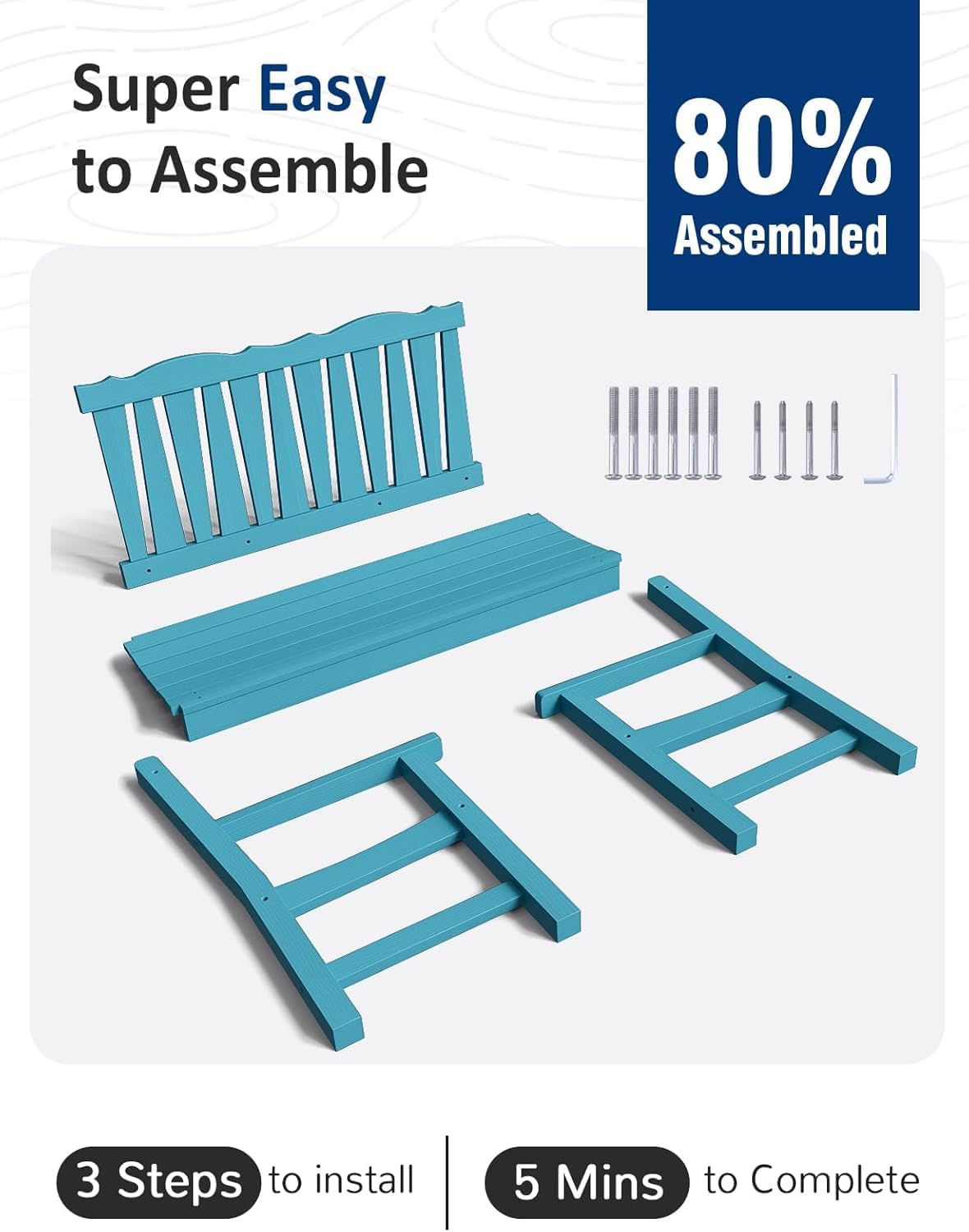 Outdoor Bench Set of 2, Weatherproof Garden Benches for Outdoors, All Weather HIPS Patio Bench Holds up to 800lbs, Never Rot or Fade, Comfort Bench for Porch Garden Patio Yard and Park