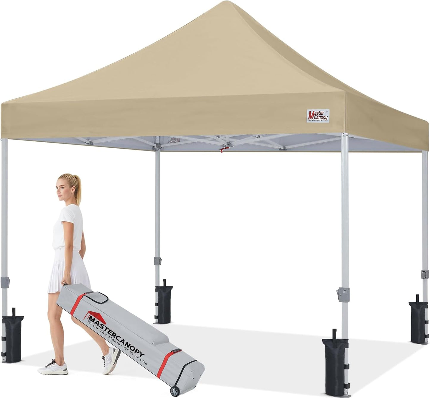 MASTERCANOPY Pop Up Canopy Tent Commercial Grade 10x10 Instant Shelter (Beige)