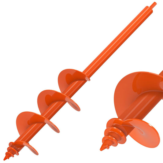 Auger Drill Bit for Planting 4 x 24'', Threaded Garden Auger Post Hole Digger, Spiral Drill Earth Dirt Soil Augers for Bulb, Tulip, Tree, Fence Post and Umbrella Holes, Fits in 3/8” Drill Chuck