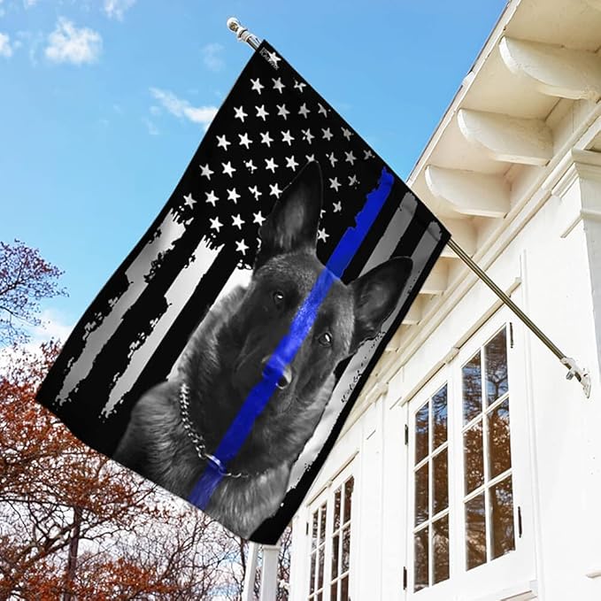 FLAGWIX American Flags, Belgian Malinois, Police Dog, K9 Fla - 4th of July Decorations for Home, Garden, House Flag 30x40 - USA House Garden Flags Premium Polyester, Decorative Outdoor Flags