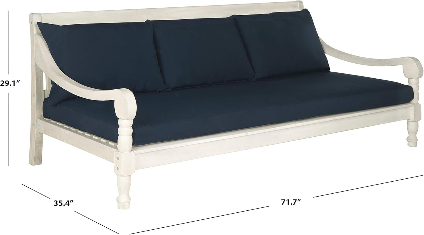 Safavieh Outdoor Collection Pasadena Brown /Taupe Acacia Wood Cushioned Daybed