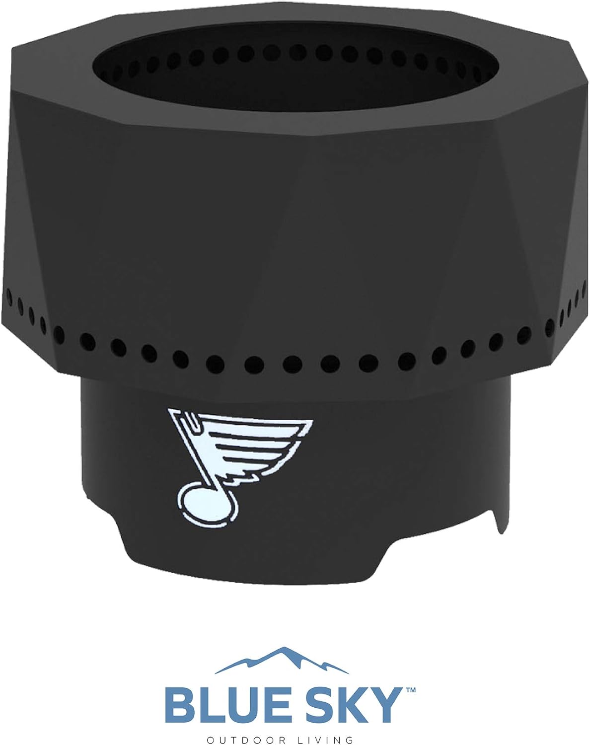 Blue Sky Outdoor Living NHL Edmonton Oilers Ridge Portable Steel Smokeless Fire Pit with Carrying Bag & Spark Screen Kit, Firewood & Wood Pellet
