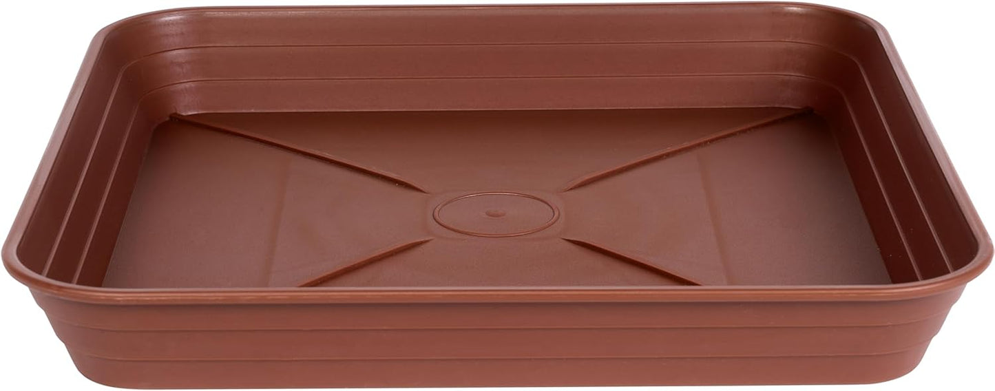 4 Pack Square Plant Saucer Tray 6 inch, 6 8 10 12 14 16 18 20 inch Heavy Duty Plastic Square Plant Saucers for Indoors Outdoor, Flower Planter Drip Trays for Pots, Seed Starting Tray