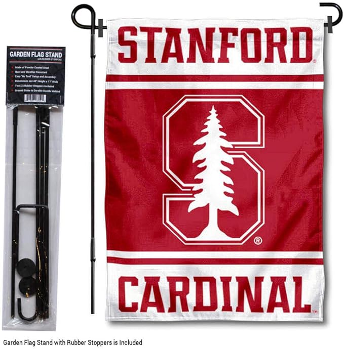 College Flags & Banners Co. Stanford Cardinal Garden Flag with Stand Holder
