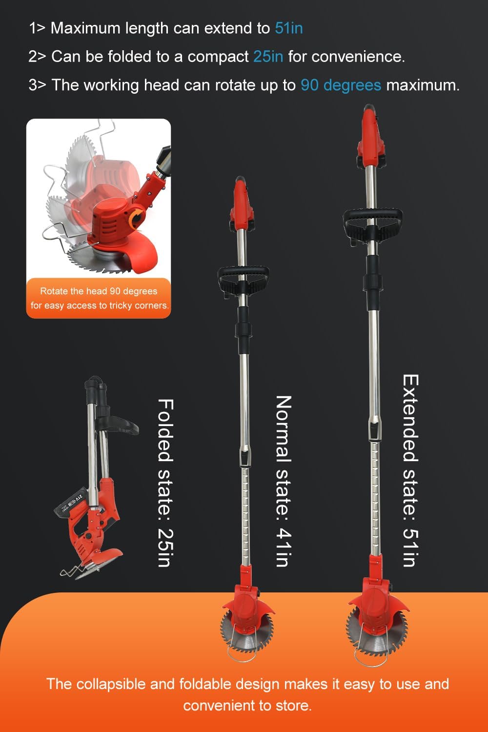 Cordless Weed Wacker,Electric Weed Eater,2 Batteries,Grass Trimmer Cordless,Weed Erimmer Red