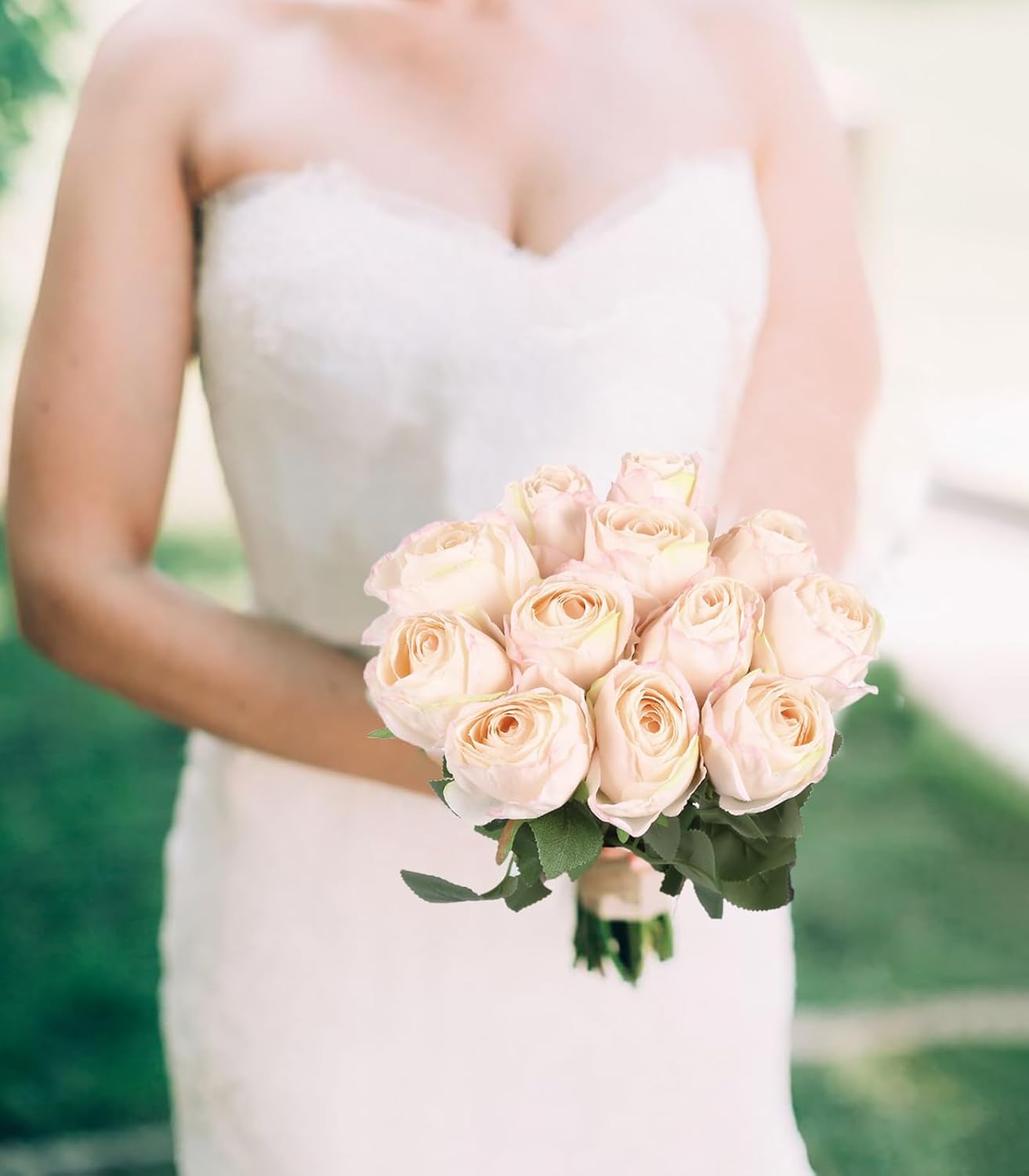 12pcs Pink Roses Artificial Flowers Vintage Burnt Edge Rose 20" Realistic Silk Roses Bouquet with Long Stem for Wedding Party Floral Centerpieces Decoration (Pink)