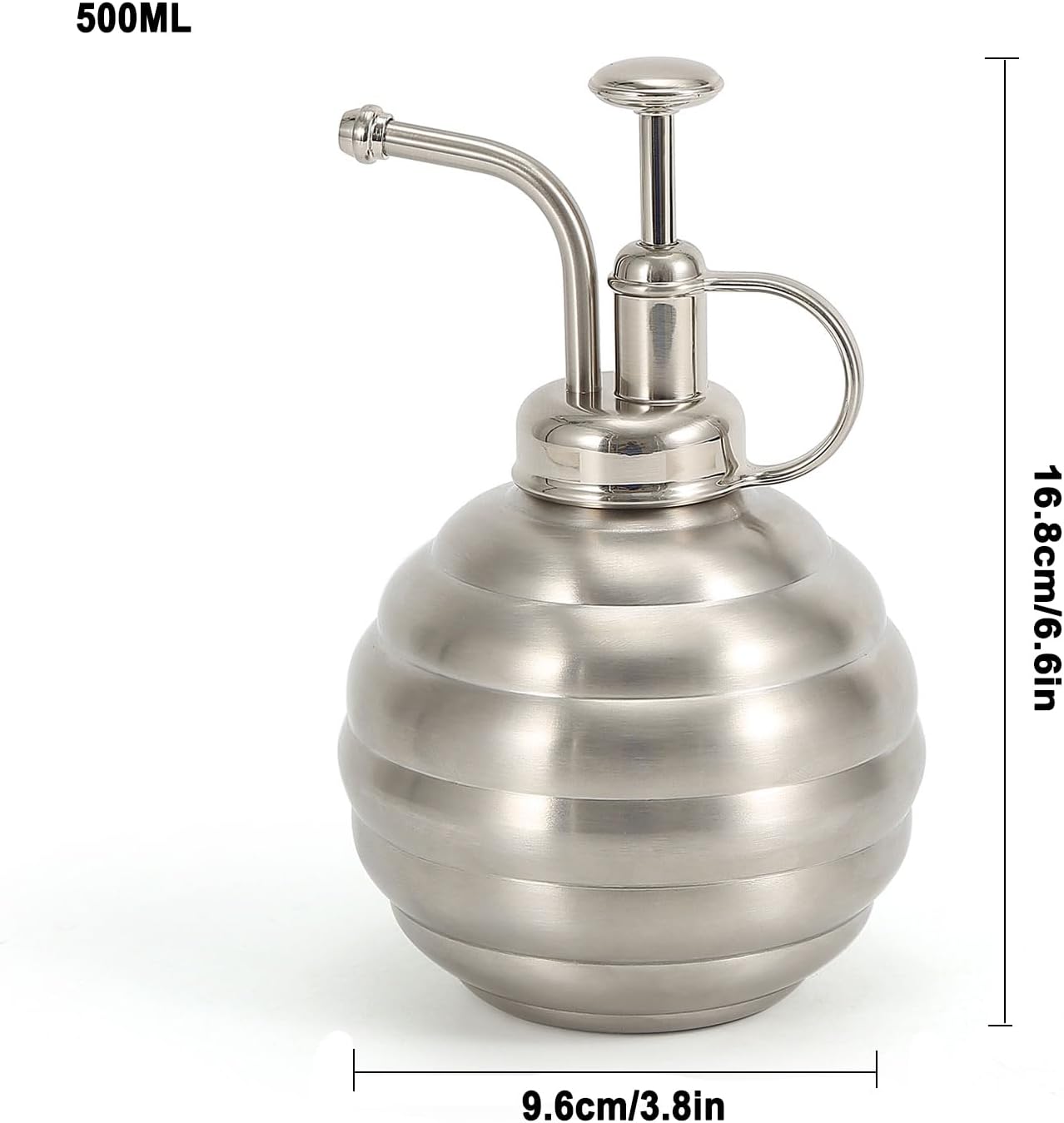 Plant Mister Spray Bottle, 500ml/17oz, Vintage Style Water Sprayer (Silver, 17OZ)