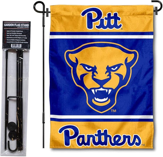 College Flags & Banners Co. Pittsburgh Panthers Garden Flag with Stand Holder
