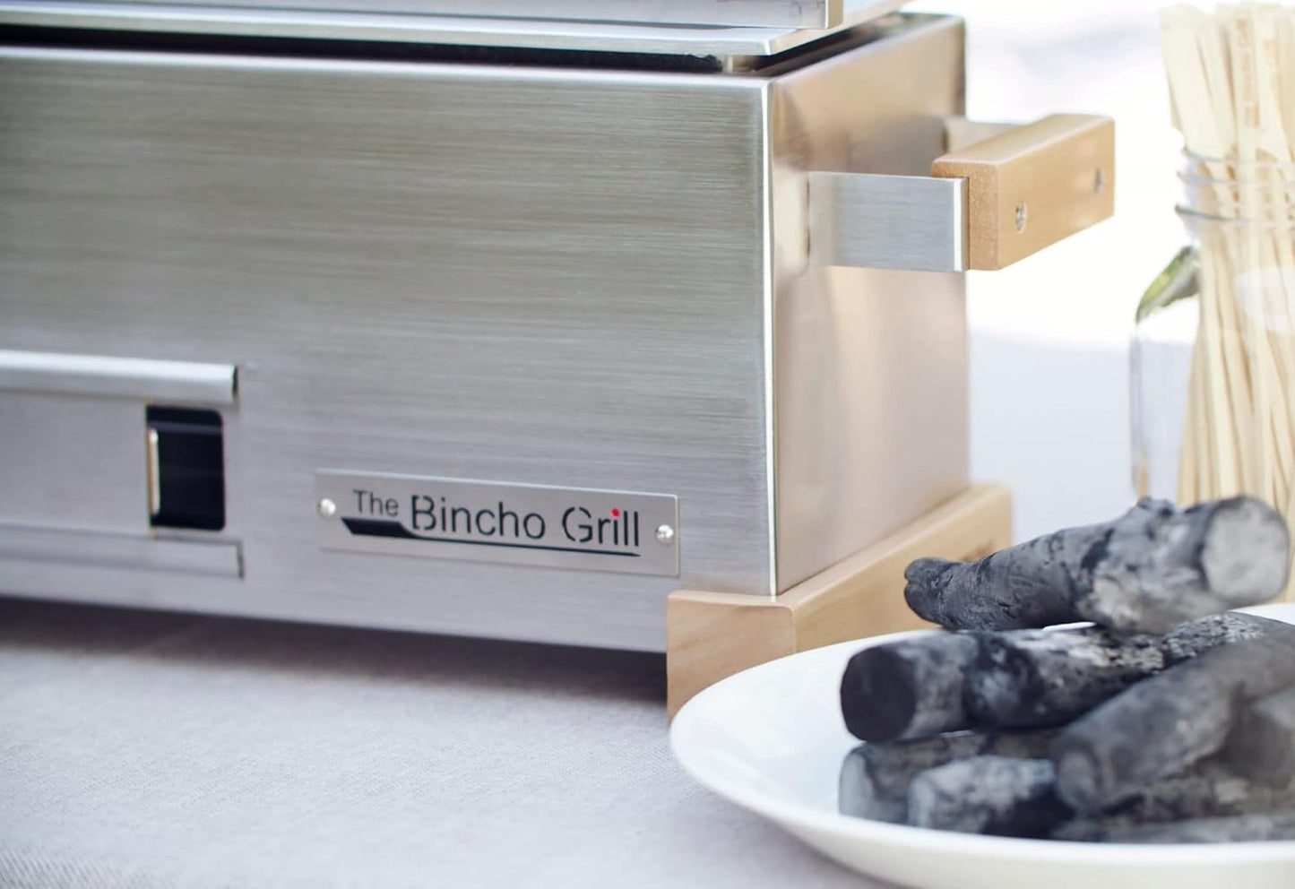 GR610S – 24" Tabletop Yakitori Grill – Japanese Style Charcoal Robata BBQ – Binchotan Grill for Authentic Japanese Grilling – Made from Durable Stainless Steel