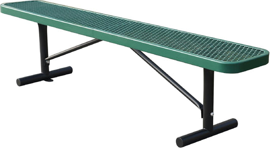 6 Feet Heavy Duty Metal Park Bench for Outside, Outdoor Bench with Portable Frame, Commercial Benches for Shopping Mall, Store, Park, Patio, Deck, Green