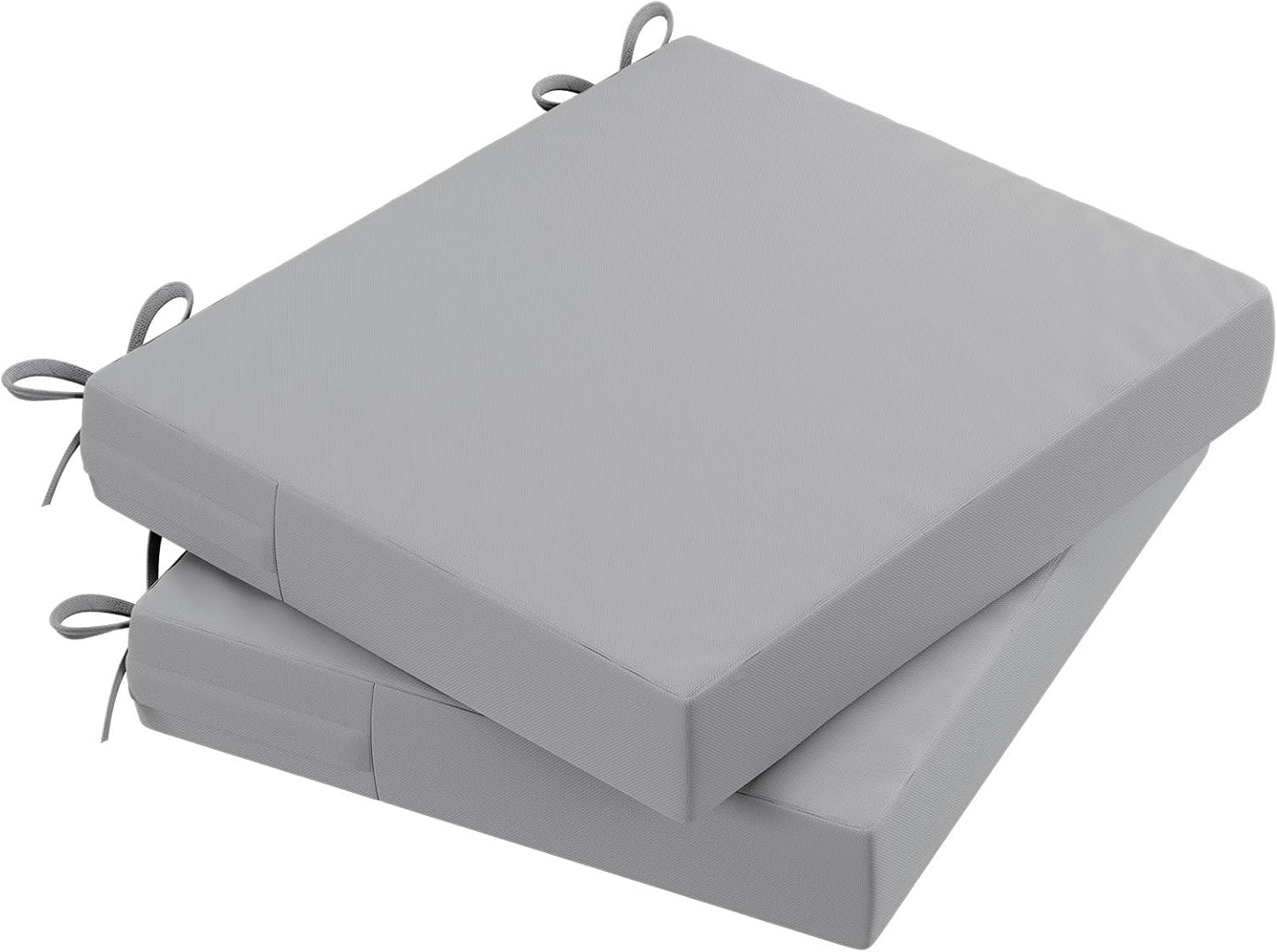 AAAAAcessories Outdoor Seat Cushions for Chairs, Waterproof, Fade-Resistant Patio Furniture Replacement Cushions, 20" x 18" x 3", Set of 2, Gray