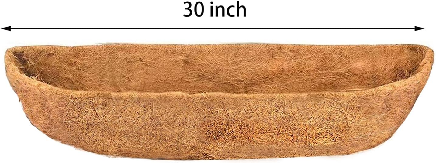 2pcs 30" Natural Replacement Coconut Liner for Window Box Wall Planter Garden Deck Fence Flower Baskets