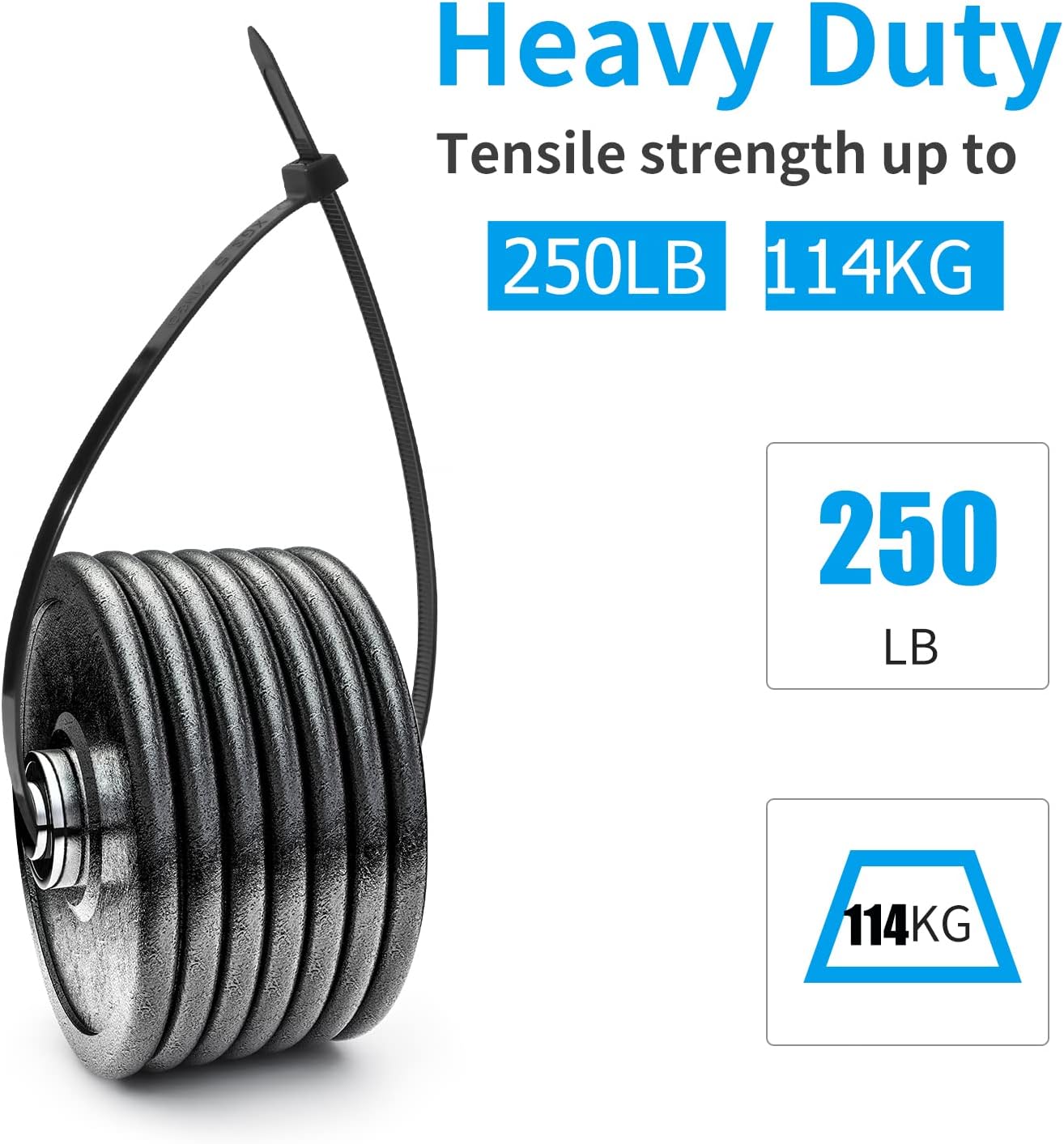 XINGO 26 inch Black Zip Ties Heavy Duty 40 PCS, 250 LBS Ultra Strong Plastic Wire Ties, Large Cable Ties Extra Long Tie Wraps, Indoor and Outdoor UV Resistant