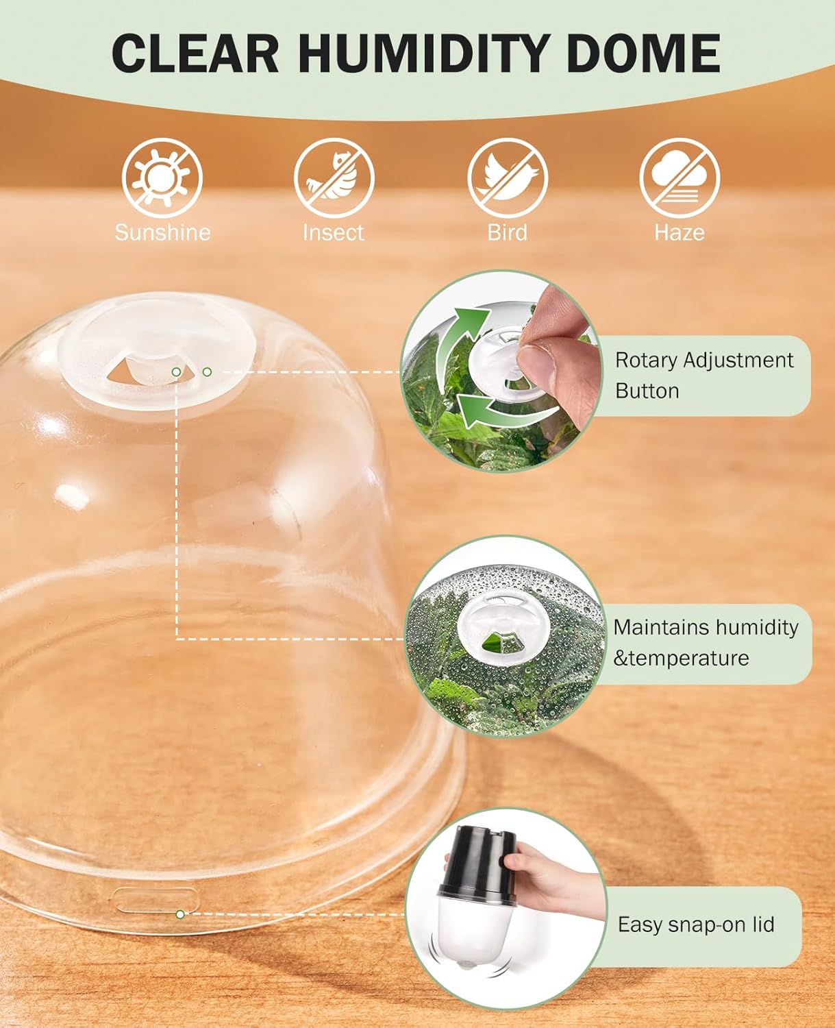 homenote Nursery Pots for Plants,3 Inch Plant Pot for Planting with Humidity Domes Plastic Seedling with Drainage Holes Seed Starter Flower with 10 Labels Black (30 Pack)