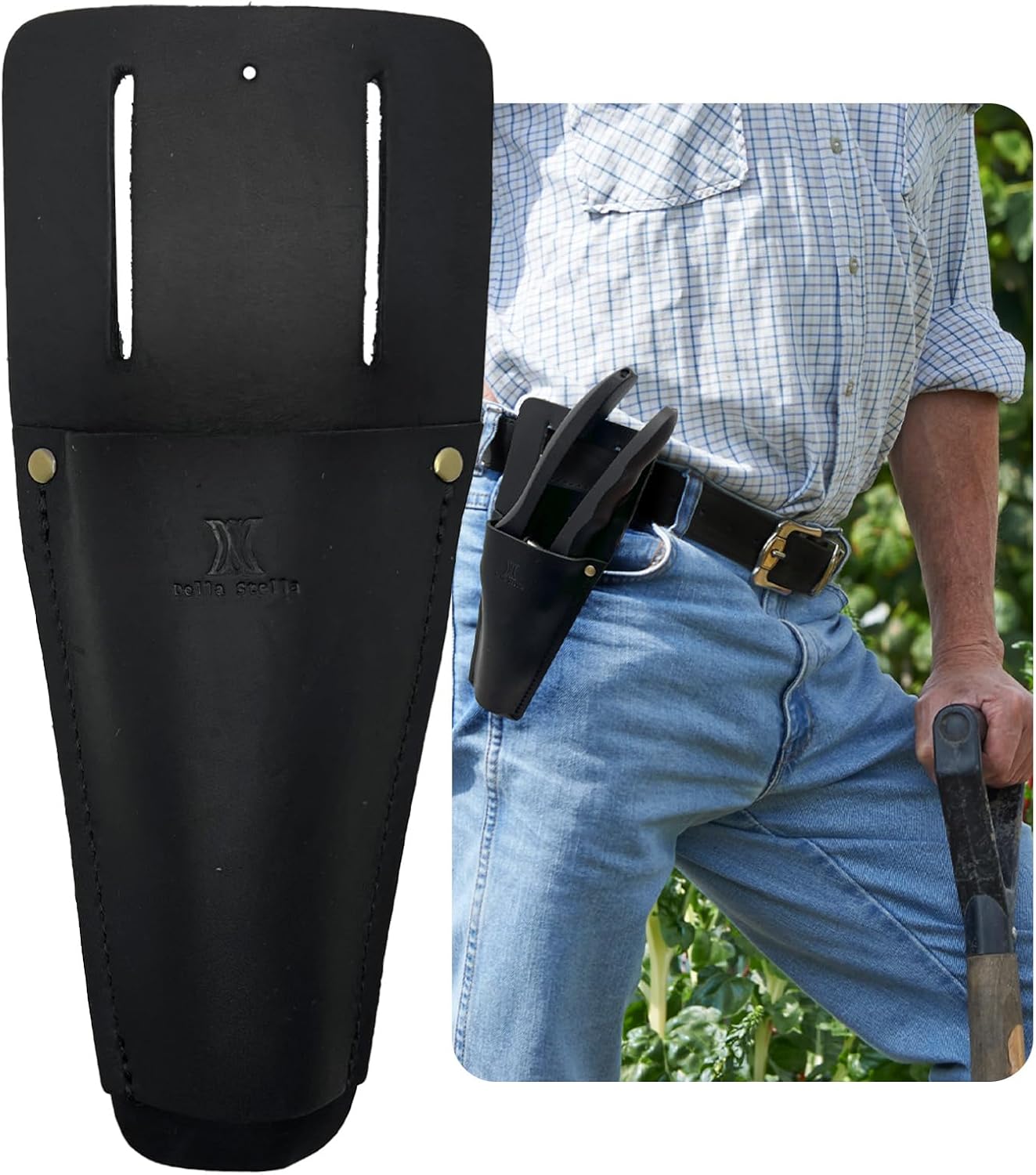 Garden Leather Pruner Sheath,Tool Holster for Gardening Pruning Shears,Durable Scissor Protector Cover