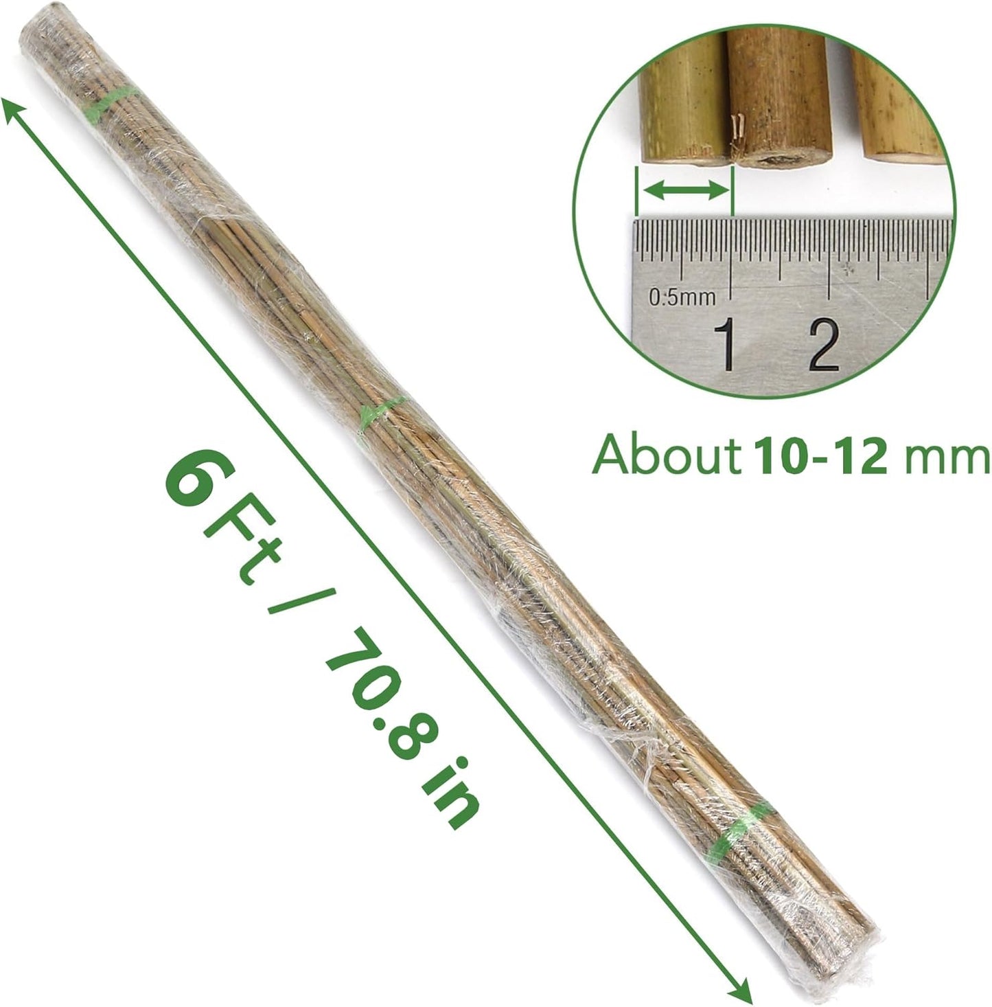 SWANGSA 45 Pack Bamboo Stakes for Plant 6 Feet, Bamboo Sticks for Garden Plant Support Stakes Poles for Tomatoes, Beans, Flowers, Potted Plants, Indoor and Outdoor Climbing Plants