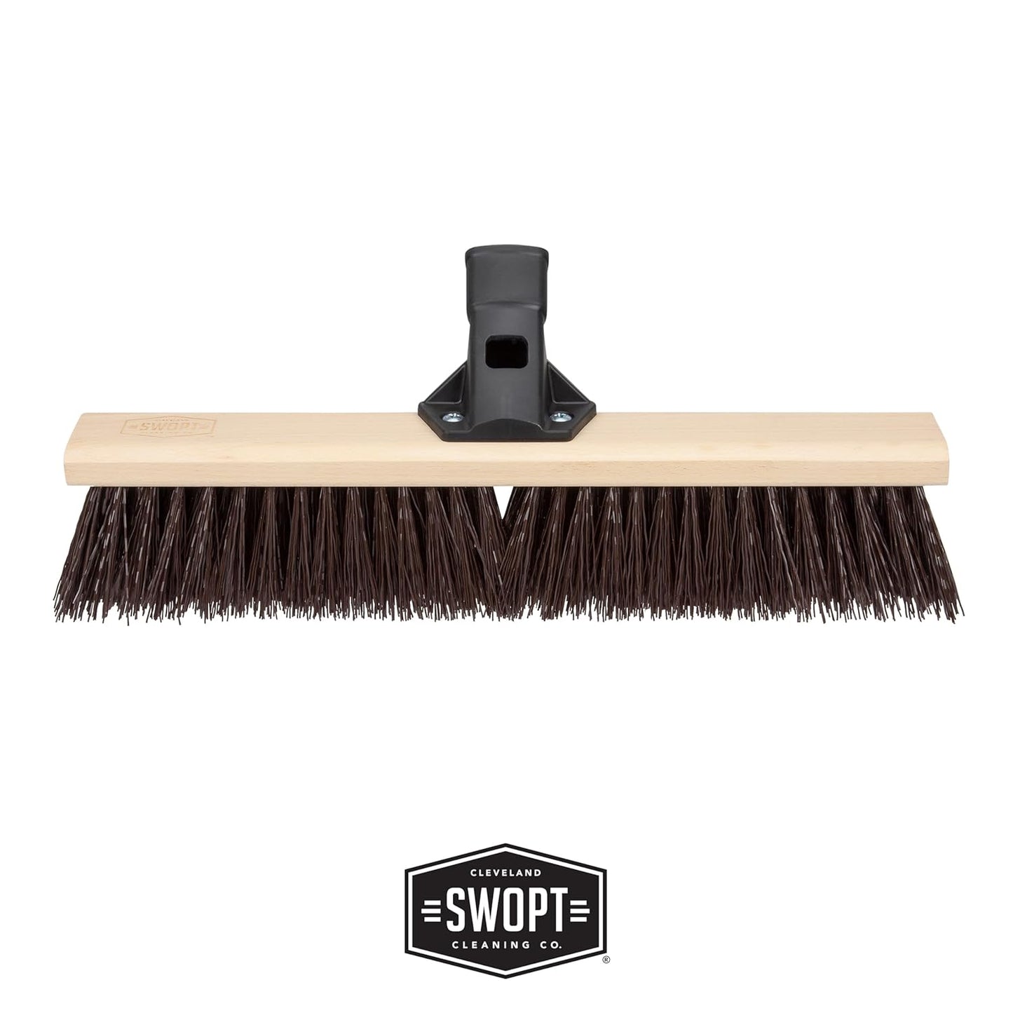 SWOPT 18" Premium Rough Surface Push Broom Head - Outdoor Broom for Driveways, Sidewalks, Patios - Interchangeable With All SWOPT Products for Efficient Cleaning & Storage