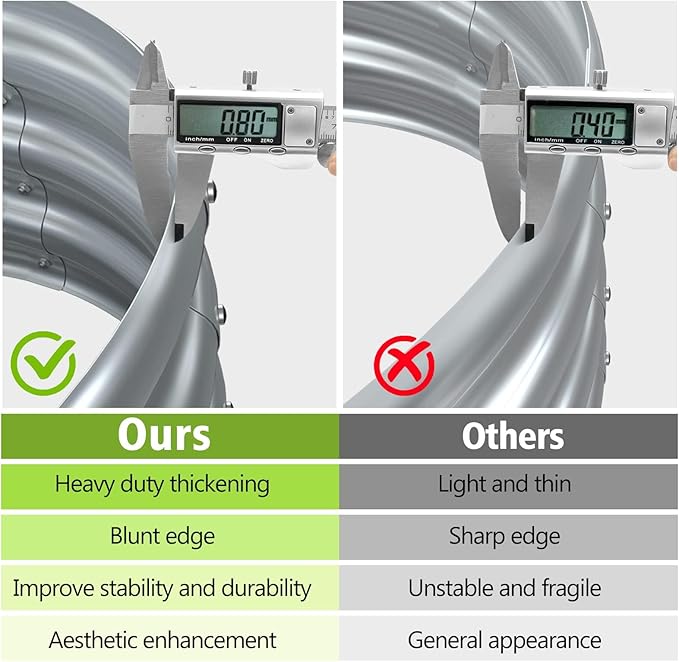 KFN 2pcs Galvanized Raised Garden Bed,Raised Garden Bed Kit-Oval Metal Flower Box,Large Planter Vegetable Box Outdoor,Planting for Vegetables,Flower,Herb,6FT,0.7mm