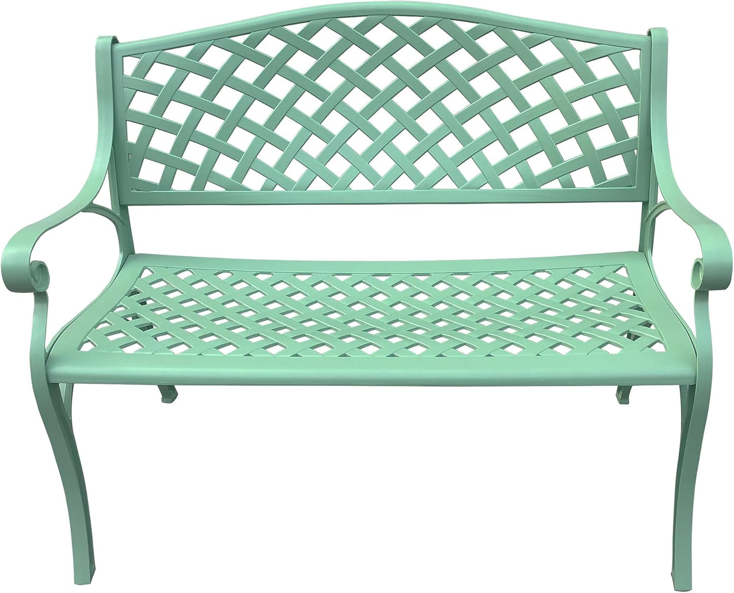 Oakland Living Outdoor Aluminum Modern Seafoam Green Patio Bench Loveseat