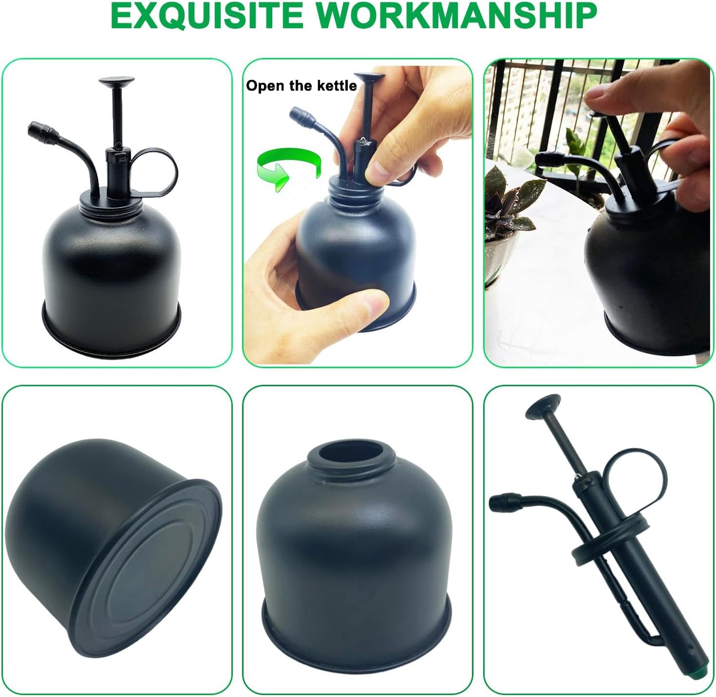 Brass Spray Lianshi can Plant Spay Bottle Inner Flower Spray Mister 300ml/10.56 oz 1pcs/Lot (Black)