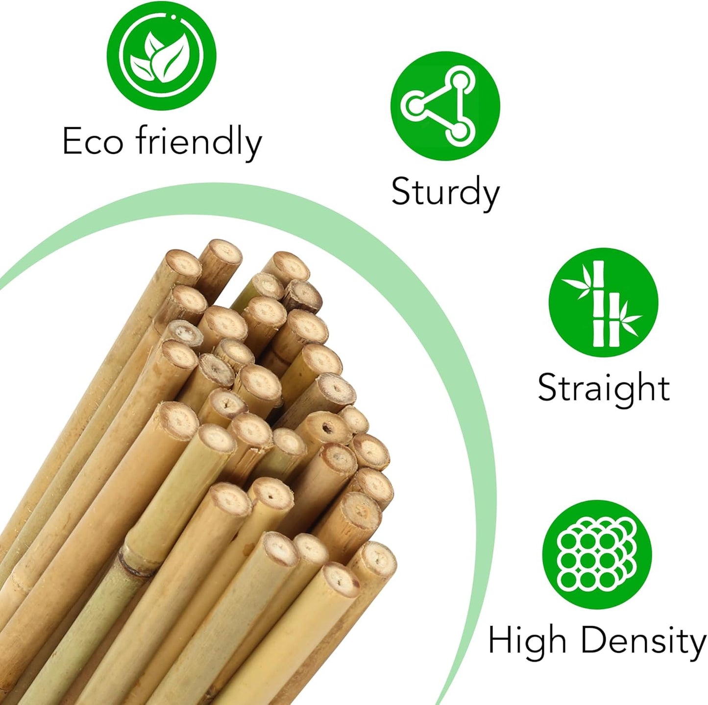 SWANGSA 55 Pack Bamboo Stakes 4 Feet, Garden Stakes for Plants Support, Tomatoes, Beans, Flowers, Climbing Plants, Indoor and Outdoor