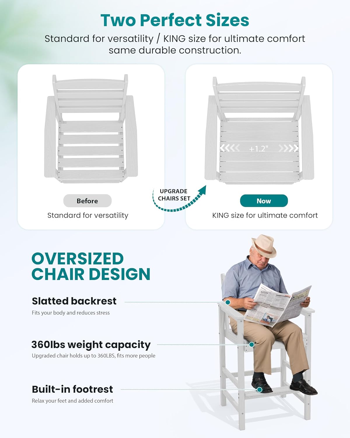 SERWALL 5 Pieces Adirondack Bar Chairs Set, HDPE Adirondack Barstools Chairs with Bar Pub Table, Outdoor Patio Bar Furniture Set for Bistro, Balcony, Poolside, Garden, White