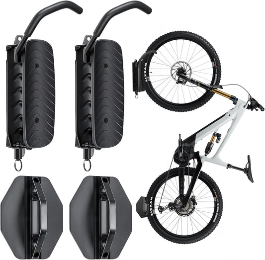 Bike Rack Garage, Bike Wall Mount – 2 Pack Bike Rack for Garage & Indoor Storage, Heavy Duty Vertical Bike Hanger Holds Up to 66 lbs, Space-Saving Bike Wall Rack for Home, Apartment, or Shed